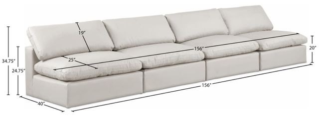 Meridian Furniture Comfy 4-Piece Cream 156" Modular Sectional-3