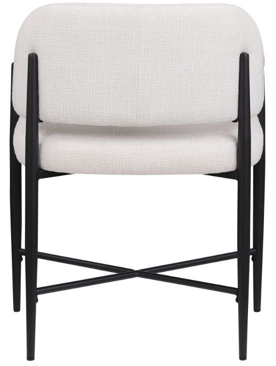 Meridian Furniture Dame Cream/Black Upholstered Dining Arm Chair-4