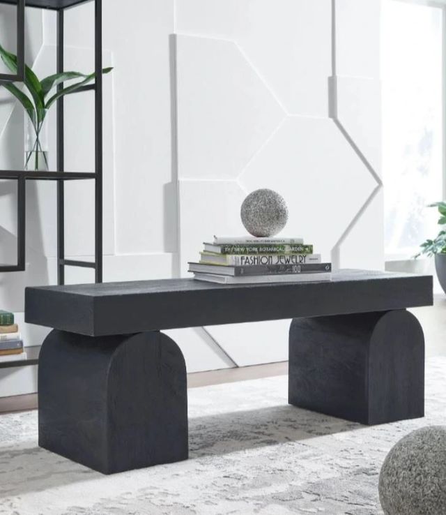 Signature Design by Ashley® Holgrove Matte Black Accent Bench-4