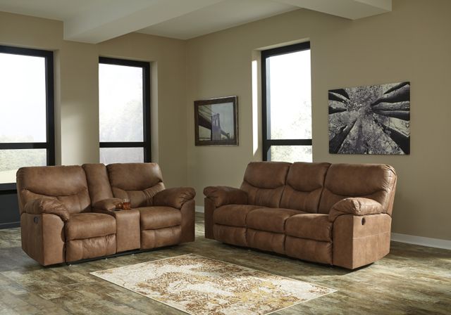 Signature Design by Ashley® Boxberg Bark Power Double Reclining Loveseat with Console-4