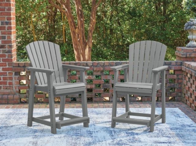 Signature Design by Ashley® Ross Cove 2-Piece Dark Gray Aluminum/Plastic Outdoor Bar Stool-1