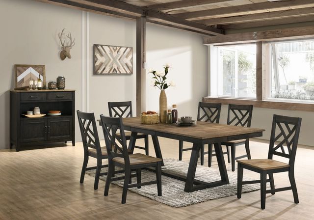 Intercon Harper Brushed Brown/Pecan Trestle Table-1