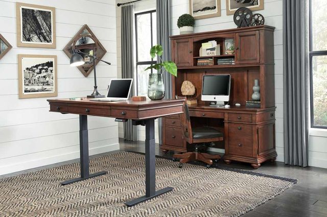 aspenhome® Oxford Whiskey Brown 60" Adjustable Lift Top Desk-2