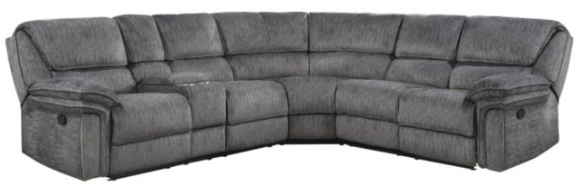 Homelegance® Muirfield 3-Piece Gray Manual Reclining Sectional with Left Console-0