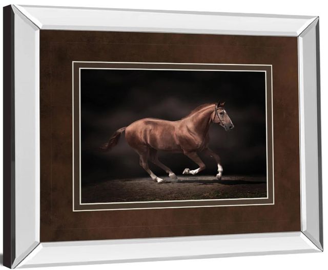Classy Art Stallion on Black by Edoma Photo Mirror Framed Wall Art-1