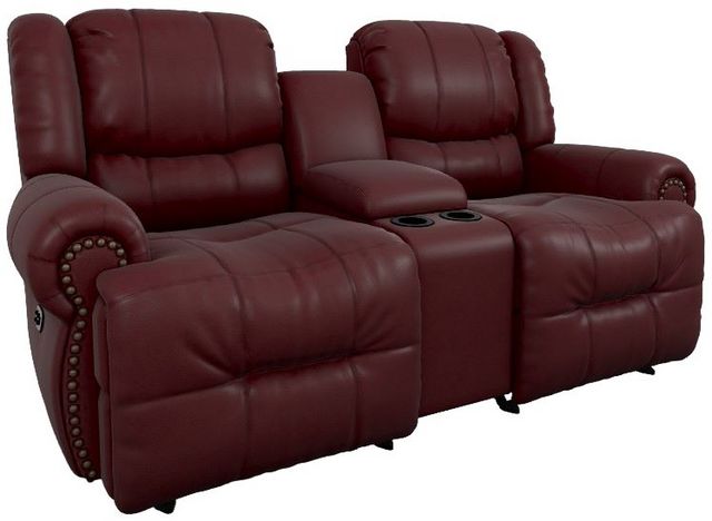 Best® Home Furnishings Customizable Genet Leather Power Reclining Space Saver® Console Loveseat and Tilt Headrest