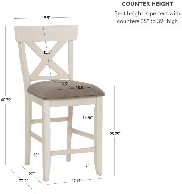 Coast2Coast Home™ Belsey 2-Piece Gray/White Counter Stool Set-2