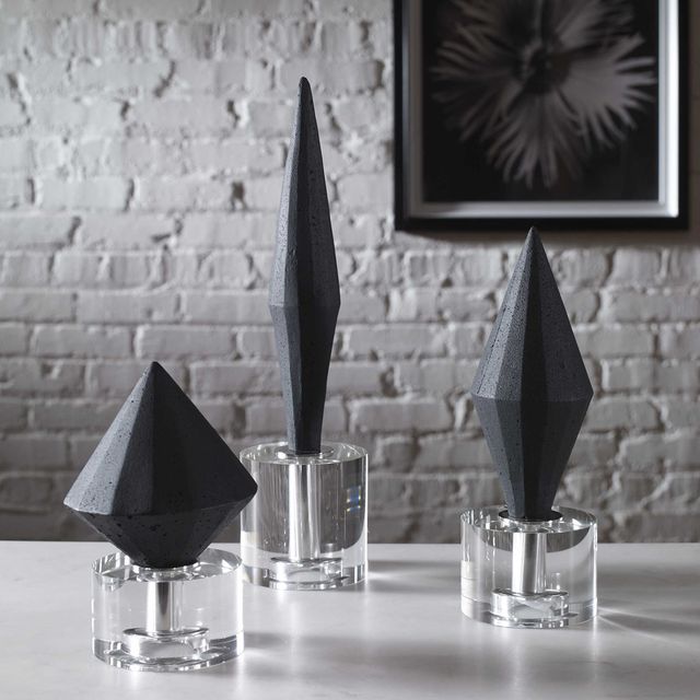 Uttermost® Alize 3-Piece Black Sculptures Set-2