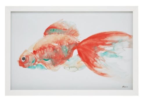 Olliix by Urban Habitat Gilbert Goldfish Orange Frame Art-1