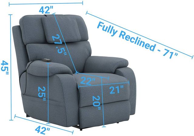 Catnapper® Dreamtime Steel 42" Power Recliner with Power Adjustable Headrest-1