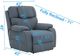 Catnapper® Dreamtime Steel 42" Power Recliner with Power Adjustable Headrest-1
