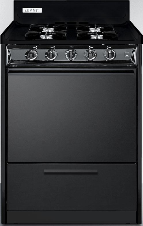 Summit® 24" Black Open Burner Freestanding Gas Range-0