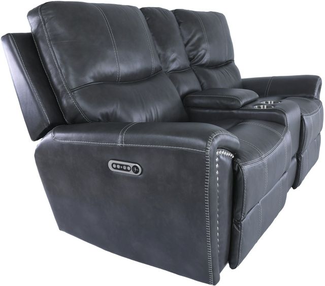 ITEM #: 77080  Harrison Charcoal Leather Power Loveseat with Headrest-3