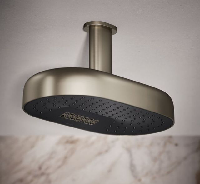 KOHLER® Statement® Vibrant Brushed Nickel 1.75 GPM Oblong 14" 2-Function Rainhead-1