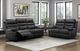 Homelegance® Hancock Black Leather Double Manual Reclining Sofa-1