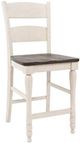 Jofran Inc. Madison County Brown/Vintage White Ladderback Counter Stool-0