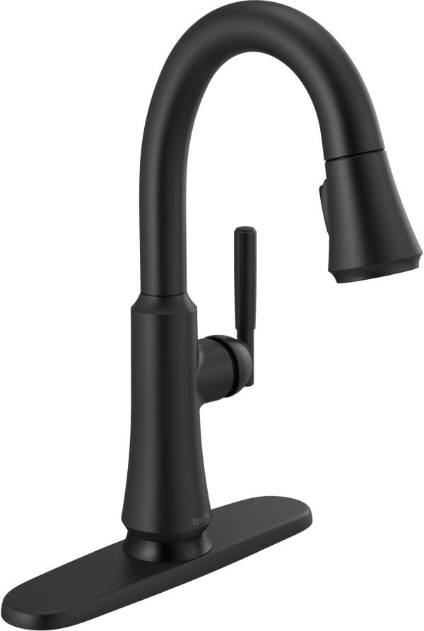 Delta Coranto® Matte Black Single Handle Bar/Prep Faucet with Touch2O® Technology-1