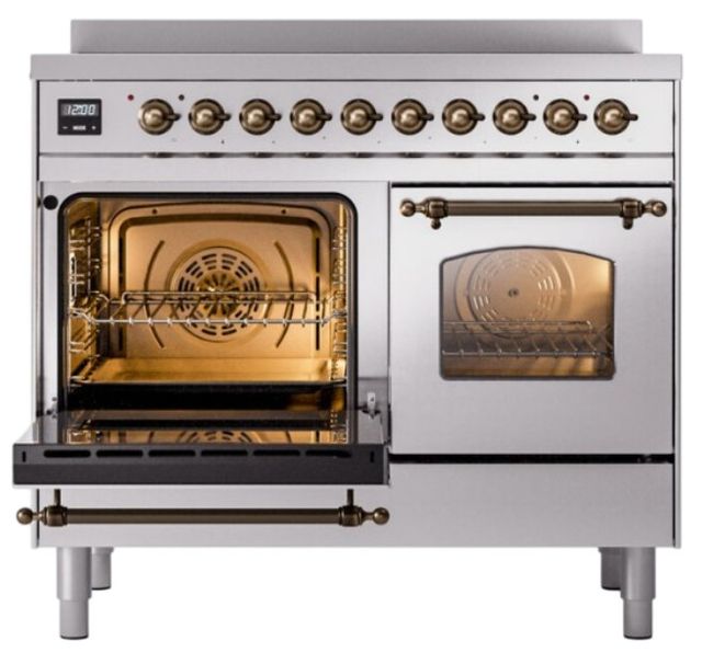 Ilve® Nostalgie II Series 40" Stainless Steel Pro Style Induction Range-2