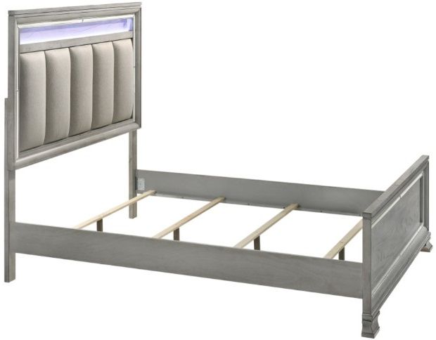 Crown Mark Vail Gray Queen Upholstered Panel Bed-2
