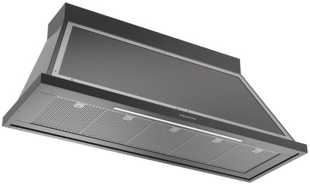 Ilve® Nostalgie II Noblesse 60" Glossy Black Wall Mounted Range Hood with Chrome Trim-1