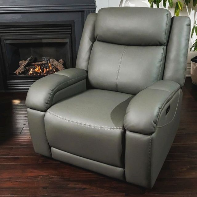 UltraComfort™ Warmth Collection Ember Ash Medium Power Recliner with Heat and Adjustable Headrest-1