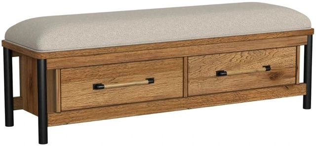 Intercon Norcross Beige/Hickory Storage Bench-0