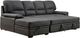 Furniture of America® Alcester 2-Piece Graphite Right-Arm Facing Pullout Sleeper Sectional and Chaise-0