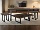 International Furniture Direct Raramuri Stained Dark Sofa Table with Black Base-1