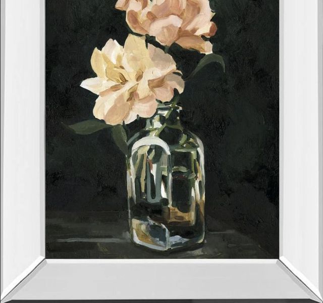 Classy Art Dark Rose Arrangement II by Emma Caroline Mirror Framed Wall Art-1