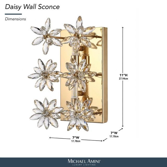 Michael Amini® Daisy Gold Wall Sconce-2