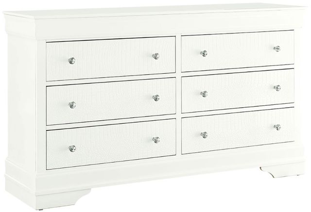 Global Furniture USA Pompei Metallic White Dresser-0