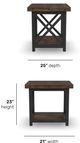 Flexsteel® Carpenter Brown End Table with Black Metal Frame-1