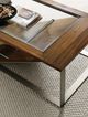 Hammary® Editor Cognac Rectangular Coffee Table with Glass Top and Gray Frame-2