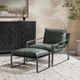 Classic Home Morgan Forest Green Ottoman-1