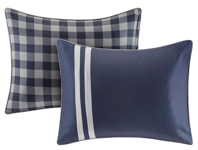 Olliix by Intelligent Design Oxford Navy Full/Queen Reversible Comforter Set-1