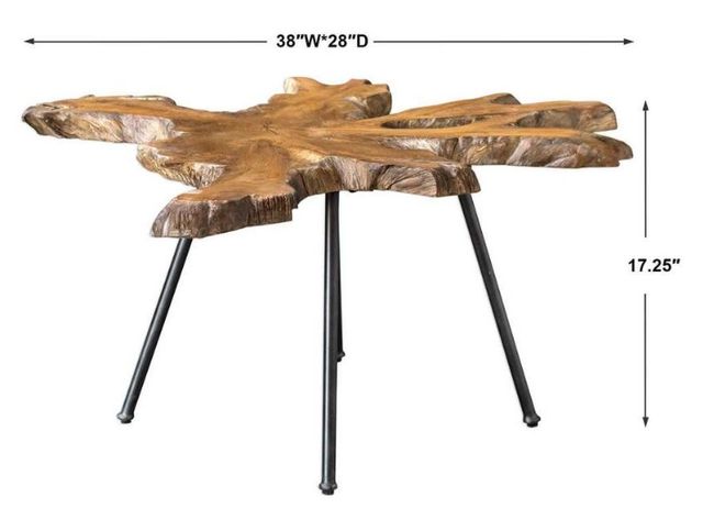 Uttermost® Kravitz Light Honey Coffee Table with Aged Black Base-2
