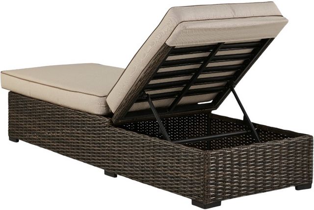 Signature Design by Ashley® Coastline Bay Brown Aluminum/Fabric/Resin Outdoor Chaise Lounge with Cushion-3