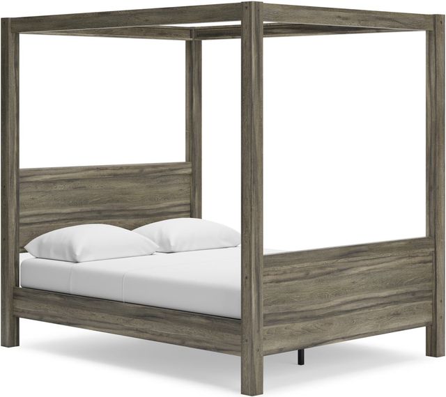 Signature Design by Ashley® Shallifer Brown Queen Canopy Bed-0