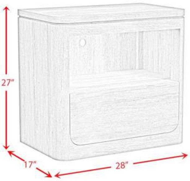 Elements International Rosalie Black Nightstand-2