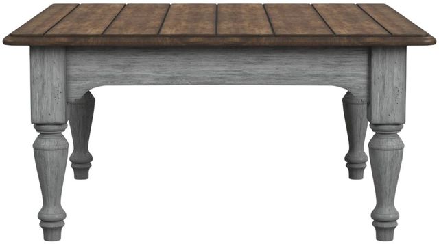 Flexsteel® Plymouth Medium Brown Coffee Table Distressed Graywash Base-2
