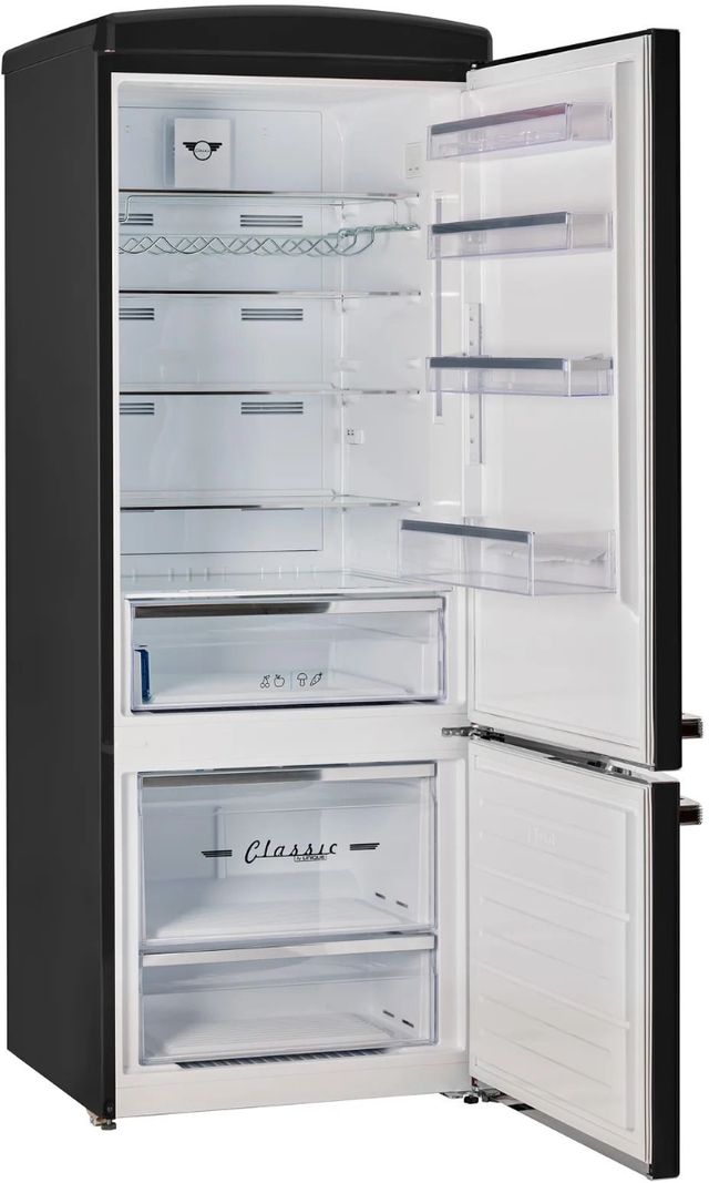 Unique® Appliances Classic Retro 28" 17 Cu. Ft. Midnight Black Counter Depth Bottom Freezer Refrigerator-1