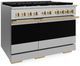 ZLINE Marino 48" Stainless Steel Pro Style Dual Fuel Range with Polished Gold Accents-3
