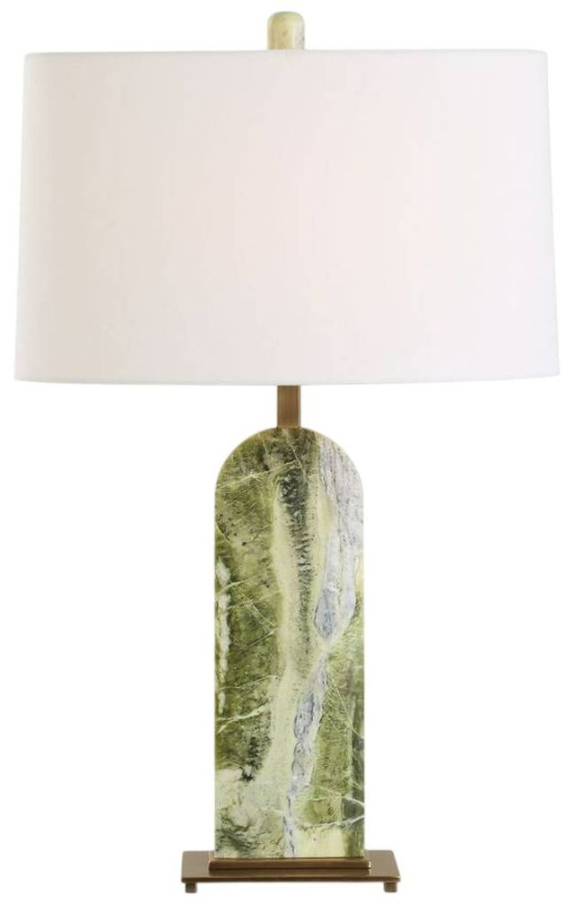 Uttermost® Moorea Green Marble Table Lamp with Antique Brass Accent-2