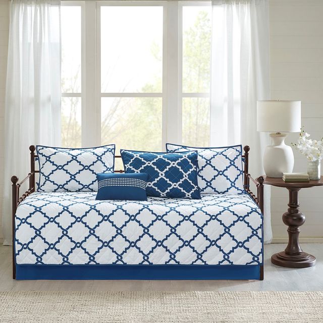 Olliix by Madison Park 6 Piece Navy Merritt Reversible Daybed Set-3