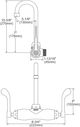 Elkay Chrome Foodservice 3-8" Adjustable Centers Wall Mount Faucet with 4" Wristblade Handle-1