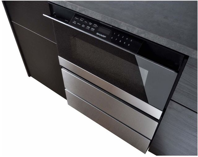 Sharp® 24" Stainless Steel Under the Counter Microwave Drawer Oven Pedestal-4