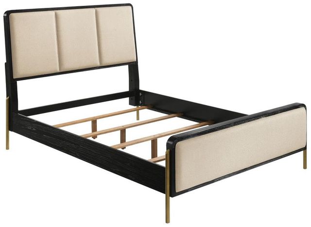 Coaster® Arini 4-Piece Black/Cream Eastern King Upholstered Bedroom Set-1