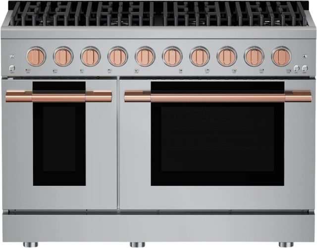 Hauslane HausPro 48" Stainless Steel Pro-Style Gas Range with Rose Gold Knobs-0