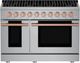 Hauslane HausPro 48" Stainless Steel Pro-Style Gas Range with Rose Gold Knobs-0