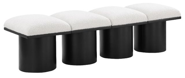 Meridian Furniture Pavilion 4-Piece Cream/Black 62" Modular Bench Set-0